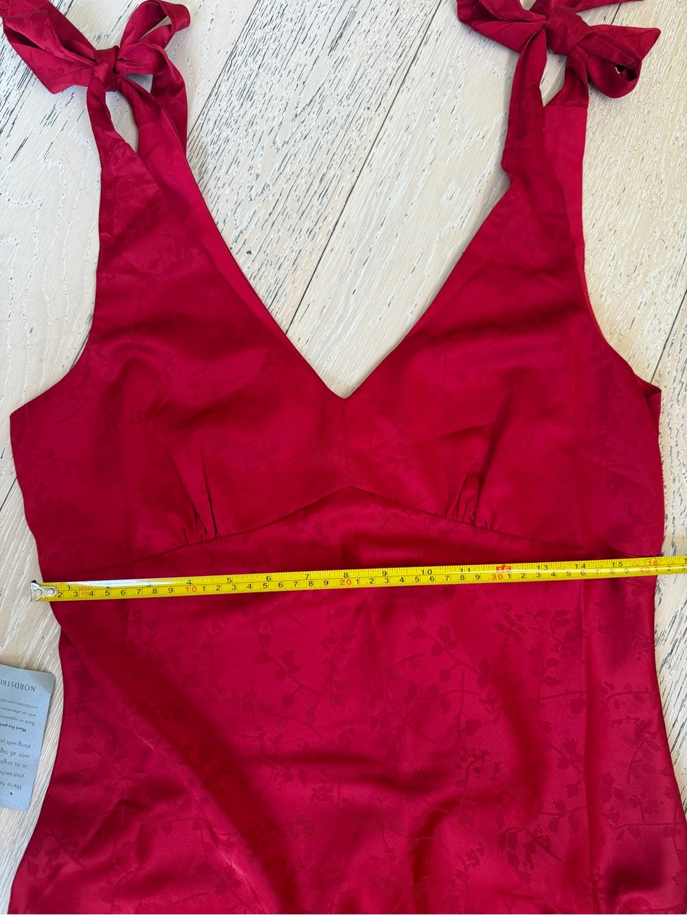 Lush Red Midi Slip Dress with Tie Straps - Picture 5 of 6